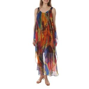 Radzoli Abstract V-Neck Maxi Dress